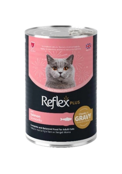 Reflex Plus Sos İçinde Et Parçacıklı Somonlu Yetişkin Kedi Konservesi 400gr
