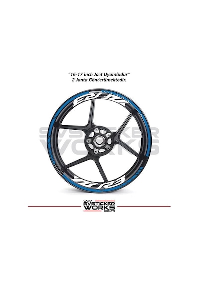 Yamaha Yzf-r3 Yazılı Jant Sticker Dış Ve İç Set Sticker Jant Şeridi Mavi 36675735