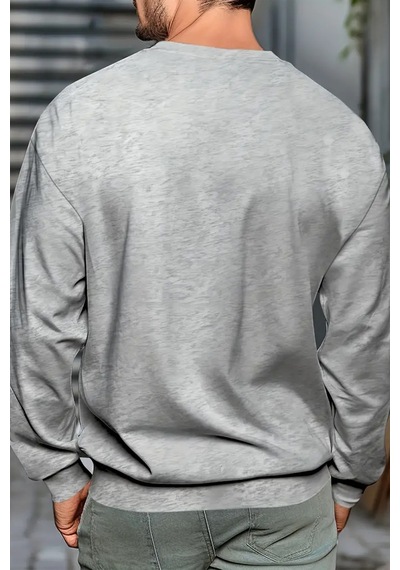 Whatever Baskılı Oversize Sweatshirt Gri