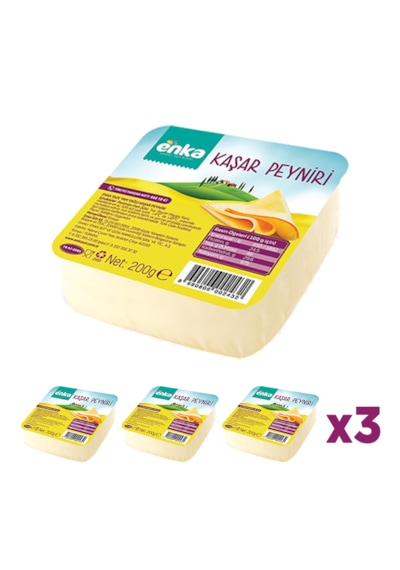 Enka Süt Kaşar Peyniri Tam Yağlı 3'lü - 200 Gr