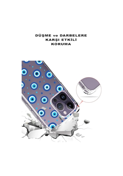 Samsung Galaxy A26 İle Uyumlu Nazar Boncuğu 1 Baskılı Şeffaf Köşe Korumalı Antişok Kılıf