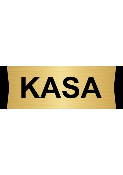 Kasa 7x20cm Altın Renk Metal Yönlendirme Levhası