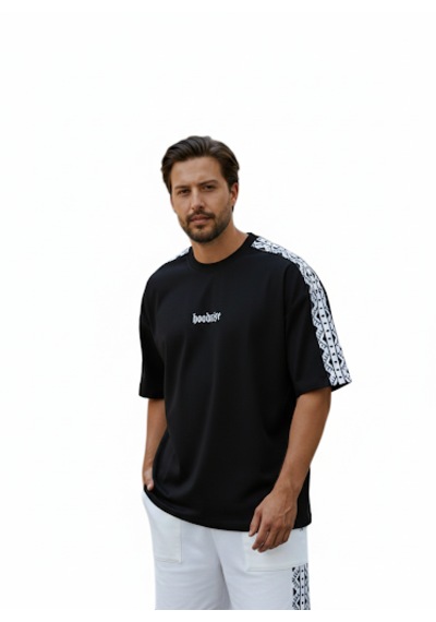 Hoodraze Tşört Oversize Siyah