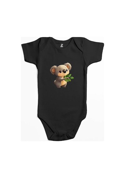 Zepplin Giyim Şirin Koala Siyah Bebek Body Zıbın