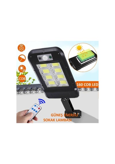 Solar Bahçe Uzaktan Kumandalı 160 Led Solar Bahçe Lambası Teras Çevre Dostu Sensörlü