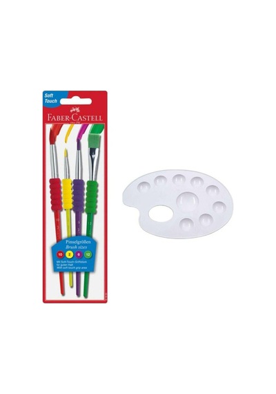 Fırça Seti 4 Lü Ve Resim Paleti 1 Adet Faber Castell Resim Paleti