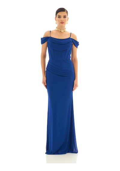Carmen Kadın Askılı Uzun Şifon Abiye Elbise 58464 Saks Saks