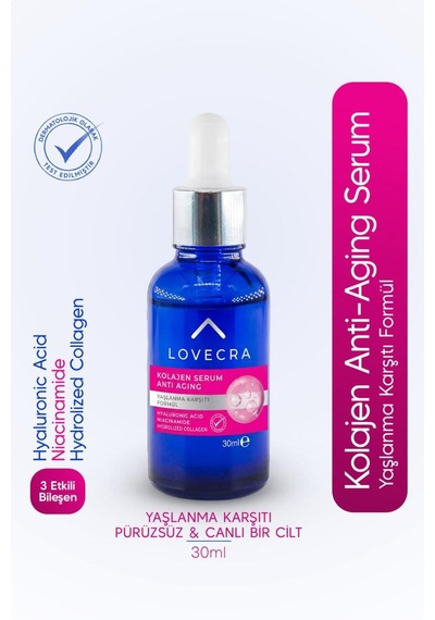 3 Etkili Kolajen Serum Niacinamide Hyaluronic Acid Nemlendirici Yaşlanma Karşıtı Cilt Serumu 30ml