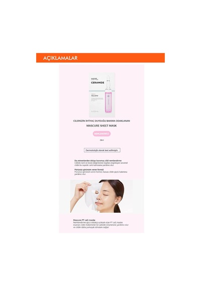 Ceramide İçerikli Besleyici Yaprak Maske