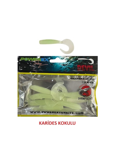 Powerex Devil 6cm 2.3gr Orak Kuyruk Lrf Silikon Yem 7 Adet Glow