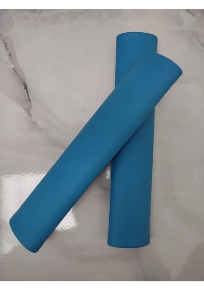 Mavi Suni Deri Emniyet Kemeri Kılıfı, Su Geçirmez Vinyllex Deri, 28x6 Cm, 2 Adet