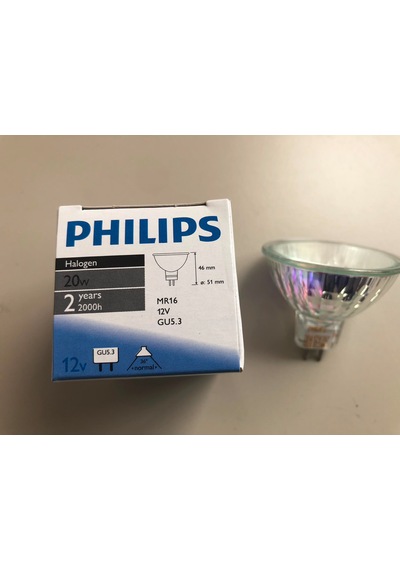 2 Adet Phılıps 12v 20w Mr 16 Gu 5.3 Çanak Halojen Çap:50mm