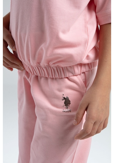 U.s. Polo Assn. Kız Çocuk Pembe Kısa Kol Pijama Takım Us2083 Pembe