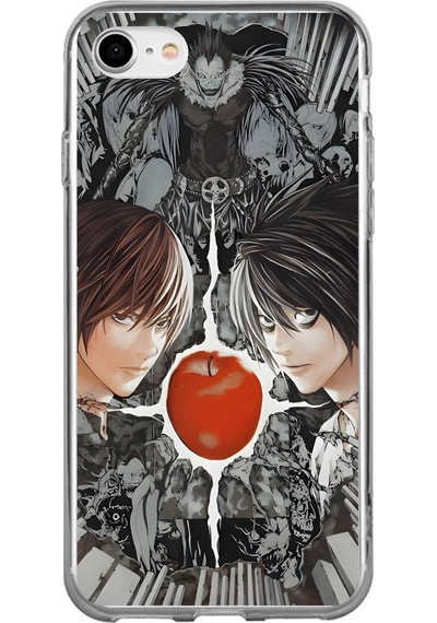 Apple Uyumlu iPhone 7/8/se 2020 2022 Death Note Kapak Tasarımlı Baskılı Silikon Kılıf Renkli