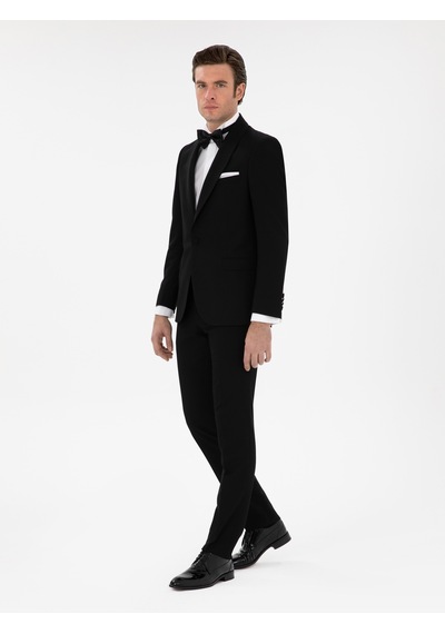 Cacharel Siyah Slim Fit Şal Yaka Smokin Damatlık Cacharel Siyah Slim Fit Şal Yaka Smokin Damatlık