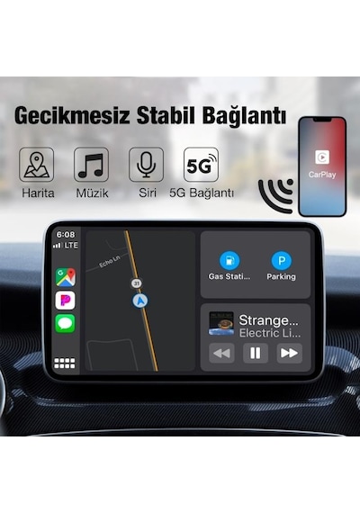 Polham Araç İçi İphone Cihazlar İçin Kablosuz App CAR PLAY Adap