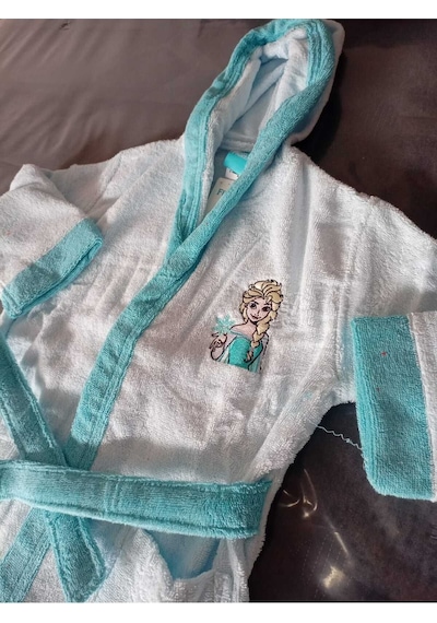 Özdilek Dsny Frozen Snw Kaps 7/8 Yaş Çocuk Bornoz Mavi