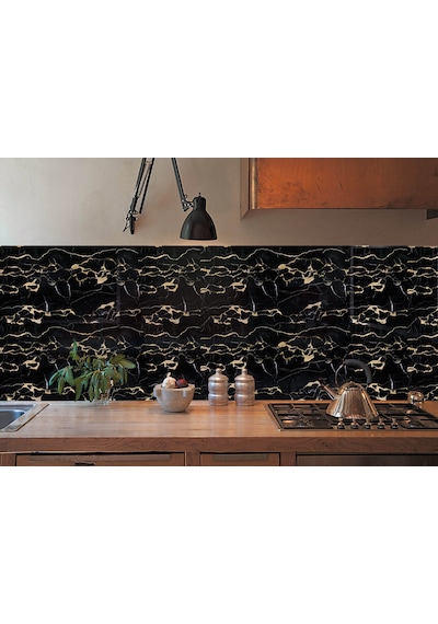 Tink Kendinden Yapışkanlı Gold Siyah Desenli Pvc Panel 41x62 Cm
