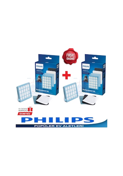 Phılıps Uyumlu Fc 9323/07 Powerpro Compact Hepa Filtre 2 Kutu