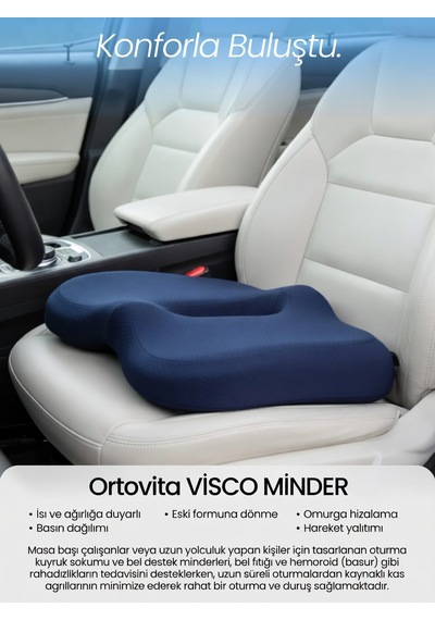 Yeni Nesil Visco Ortopedik Ergonomik Oto, Ofis İçin Visco Rahat Oturma Minderi Ortopedik Yastık Oturma Simidi Koltuk Yükseltici