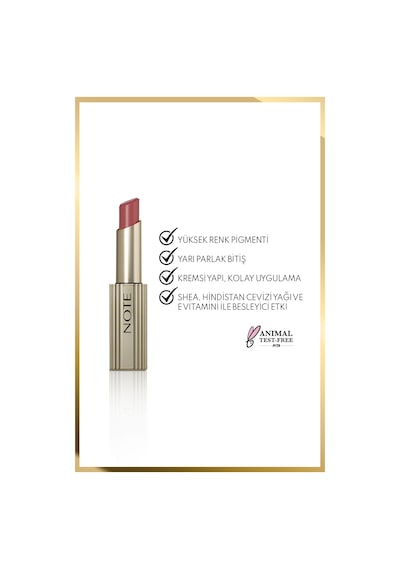 Note Aura Silk Lipstick Kremsi Yarı Parlak Ruj 08 Cinnamon Crush - Kahverengi 08 Universal Mauve