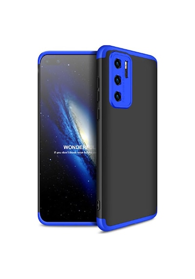 Huawei P40 Pro Kılıf Zore Ays Kapak Siyah-Mavi