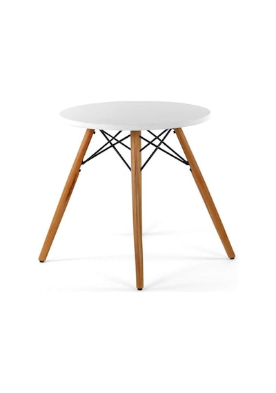 Seduna Eames Child 2X1 Sandalye Masa Takım | Natural Ahşap Ayaklı-Beyaz