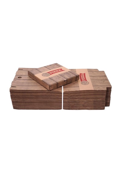 Ahşap Baskılı Pizza Kutusu 28 CM 28 x 28 x 4 CM  300 Adet