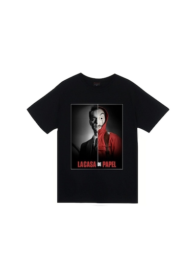 Stoned&Fame La Casa De Papel Baskılı -t-shirt SIYAH