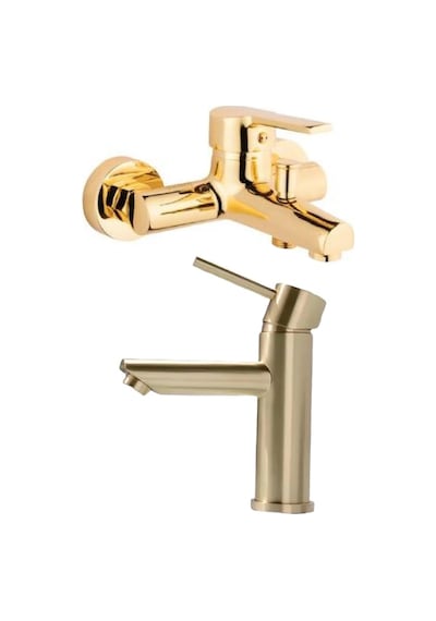 2 Li Set Kaliteli Gold Renk Lüx Gövde Banyo Ve Kartal Banyo Lavabo Musluğu Bataryası Diğer