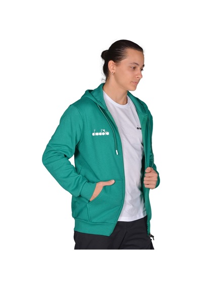 Diadora İmola - Erkek Yeşil Pamuklu Tam Fermuarlı Spor Sweatshirt Yeşil
