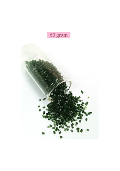 Kesme Cam Boncuk 2mm - 60 Gram - Şeffaf Koyu Yeşil - Bnc367