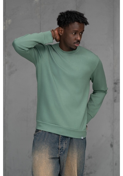 Fbı Slimfit Modal Kumaş Baharlık Sıfır Yaka Likralı Sweatshirt Mint