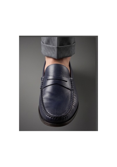Crc Ayakkabı %100 Hakiki Deri Rugan Erkek Loafer - El İşçiliği Premium Klasik Ayakkabı - Burgundy Patent Lacivert