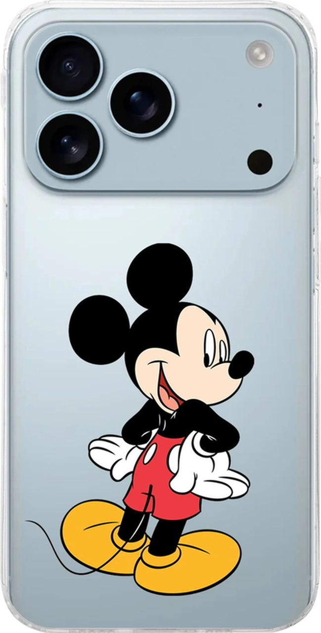 Apple Uyumlu iPhone 17 Pro Max İle Mickey Mouse 4 Baskılı Şeffaf Kılıf