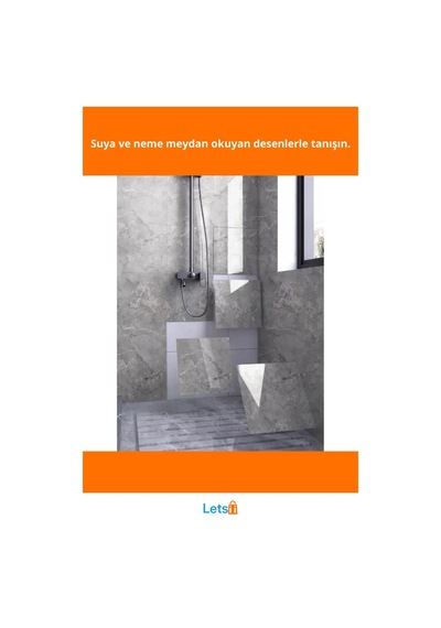 Gri Mermer Desen Su Geçirmez Kendinden Yapışkanlı Duvar Sticker 30x30 Cm Çok Renkli
