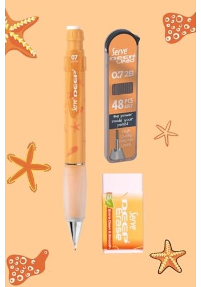 Doğa Desenli Deep Kalem, Deep Silgi Ve Deep Min, 0.7 Mm, Hardal Sarısı Genel