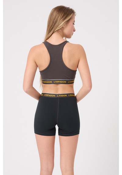 Athleshorts Yüksek Bel Kadın Uzun Boxer Şort-3266 Siyah