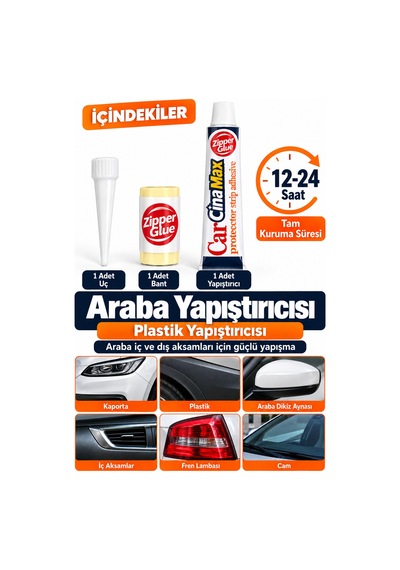 30 Gr Araba Yapıştırıcısı Plastik Kaporta Dikiz Aynası Cam Fren Lambası Yapıştırıcı