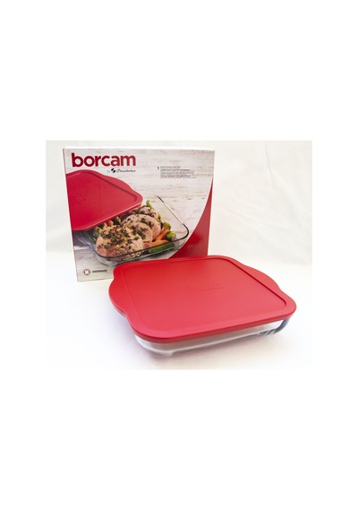 Paşabahçe 59024 Silikon Kapaklı Kare Borcam Tepsi