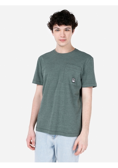Colin's Colins Normal Kesim Bisiklet Yaka Baskılı Yeşil Erkek Kısa Kol Tişört Cl1066740 Q1.v1 Grn Yeşil