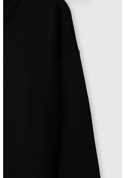 Panço Erkek Çocuk Bisiklet Yaka Siyah Sweatshirt