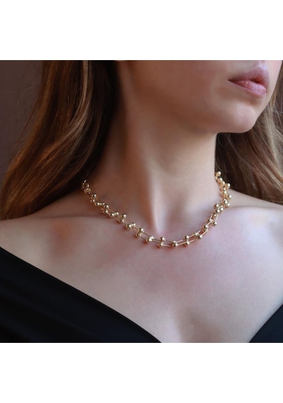 Tffny Model Gold Kaplama Gümüş Kolye Gümüş
