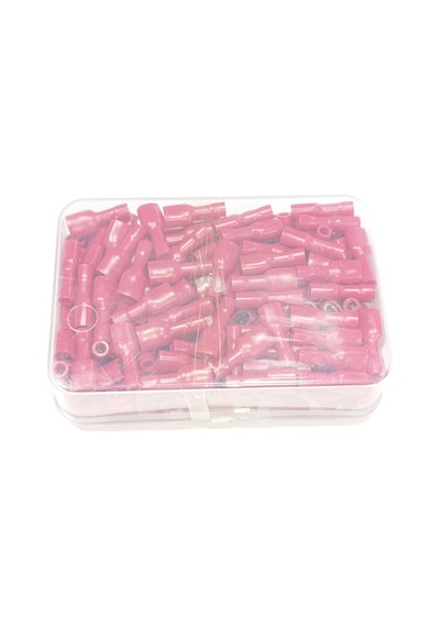 Tam İzoleli Dişi Faston Soket Kablo Ucu 0,8x6,35 0.5-1.5mm² Kırmızı 200 Adet