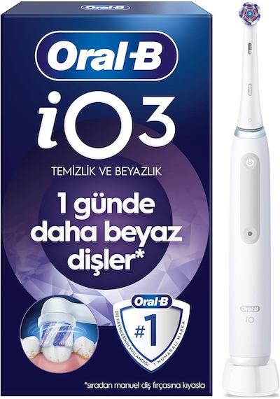 İo3 Beyaz Şarjlı/elektrikli Diş Fırçası, 1 Fırça Başlığı, Uzun Ömürlü Pil