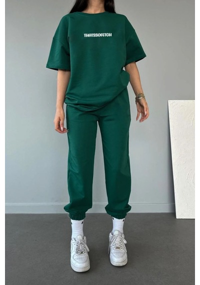 Thatssofetch T-shirt Eşofman Altı Jogger - Yeşil Baskı Alt Üst Eşofman Takımı Oversize Bisiklet Yak Yeşil Thatssofetch T-shirt Eşofman Altı Jogger - Yeşil Baskı Alt Üst Eşofman Takımı Oversize Bisiklet Yak Yeşil