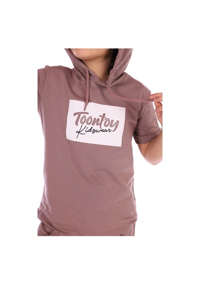 Toontoy Erkek Çocuk Toontoy Kids Wear Baskılı Bermudatakım Koyu Kahverengi
