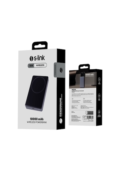 S-lınk Mg210 Magsafe Gri 10.000mah 1xtype-c 4 Led Göstergeli Powerbank 1923 Renkli