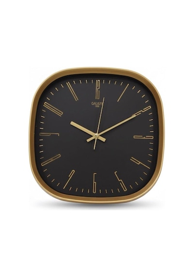 Galaxy Premium Serisi Abs Kasa Duvar Saati Oval 30 Cm Gold-siyah Klasik Kadran Çok Renkli