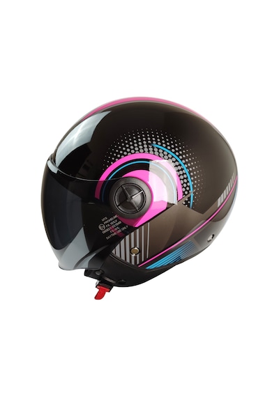 Motosiklet Yarım Kask Vizör Fiber Material Pembe Kadın Motor Kaskı Çok Renkli